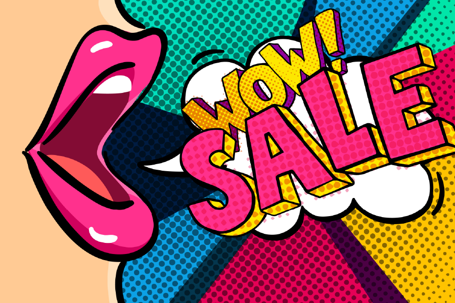 Wow Sale Quote & Mouth Illustration Print 100% Australian Made