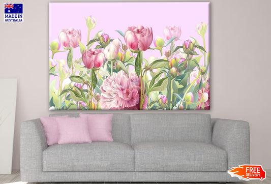 Pink Daisy Flowers Painting Print 100% Australian Made