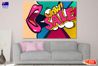 Wow Sale Quote & Mouth Illustration Print 100% Australian Made