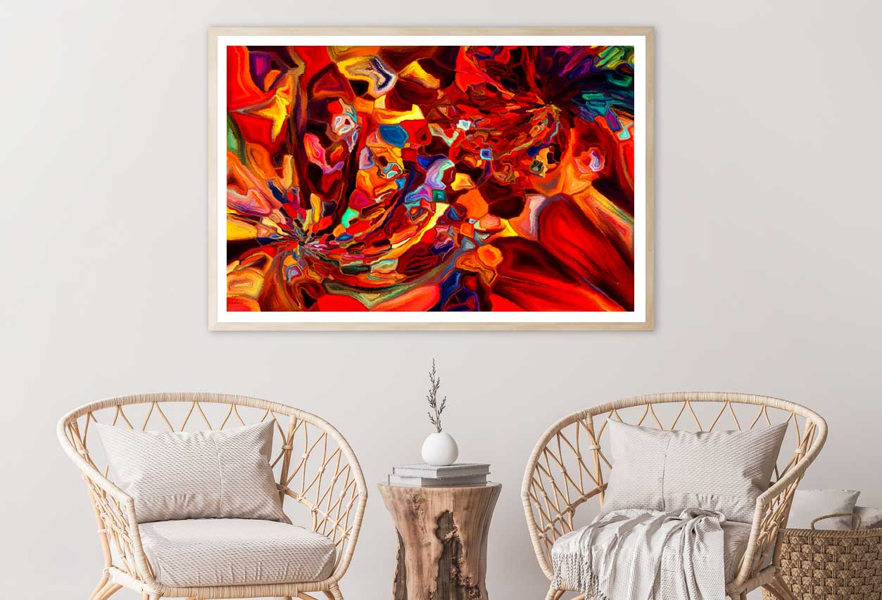 Red Orange Liquid Abstract Design Home Decor Premium Quality Poster Print Choose Your Sizes