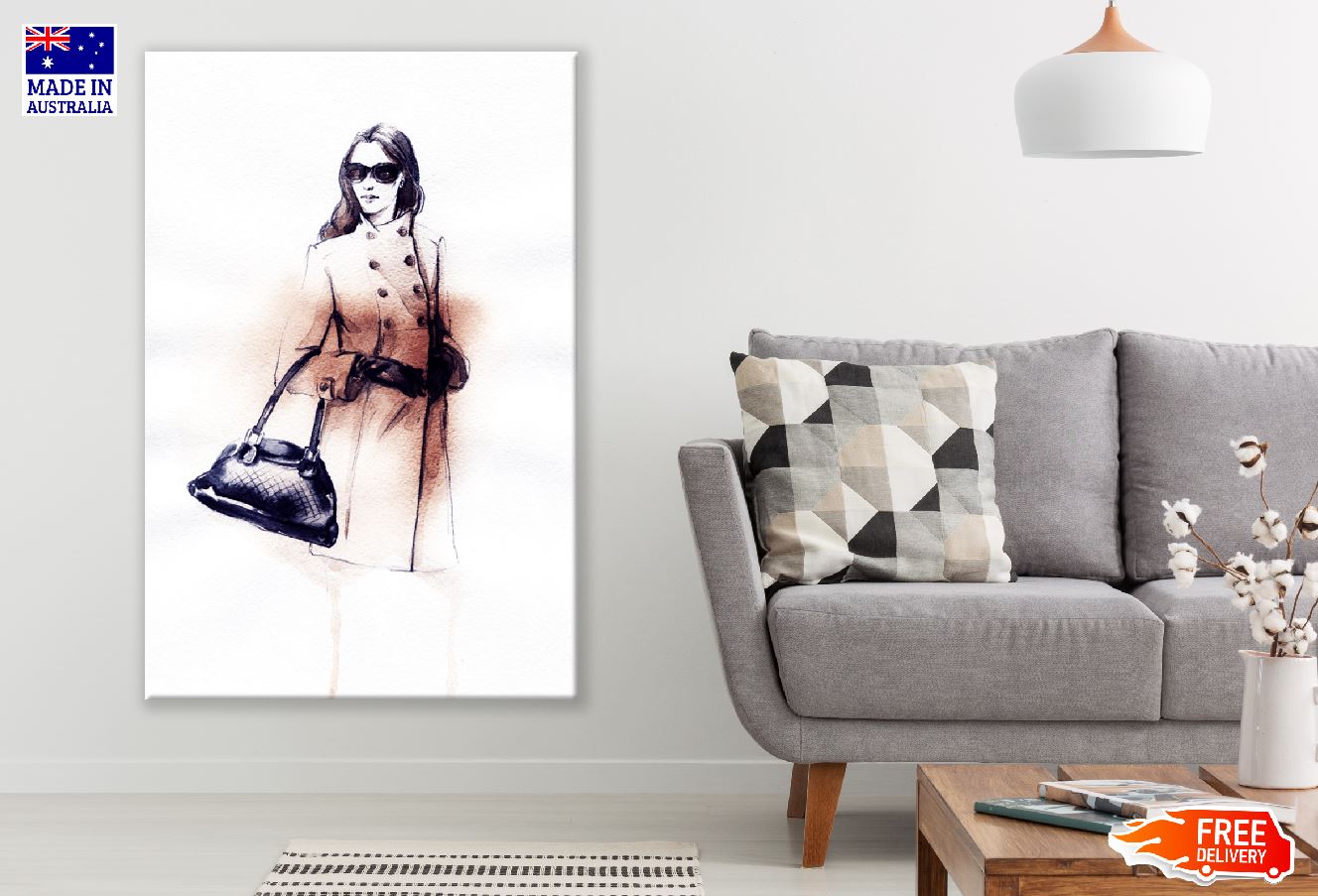 Fashion Women in Coats Painted Illustration Print 100% Australian Made