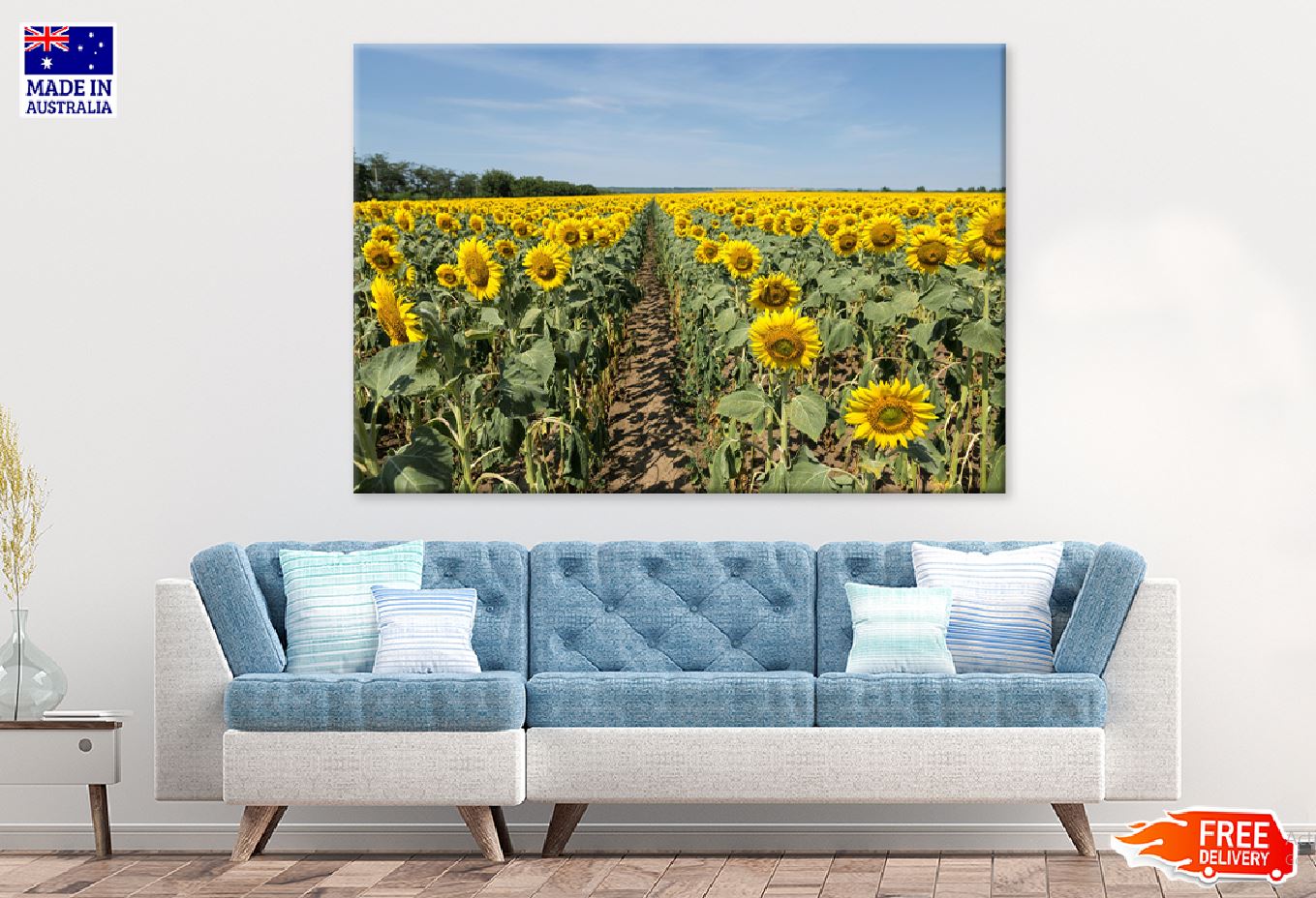 Sunflower Field View Photograph Print 100% Australian Made