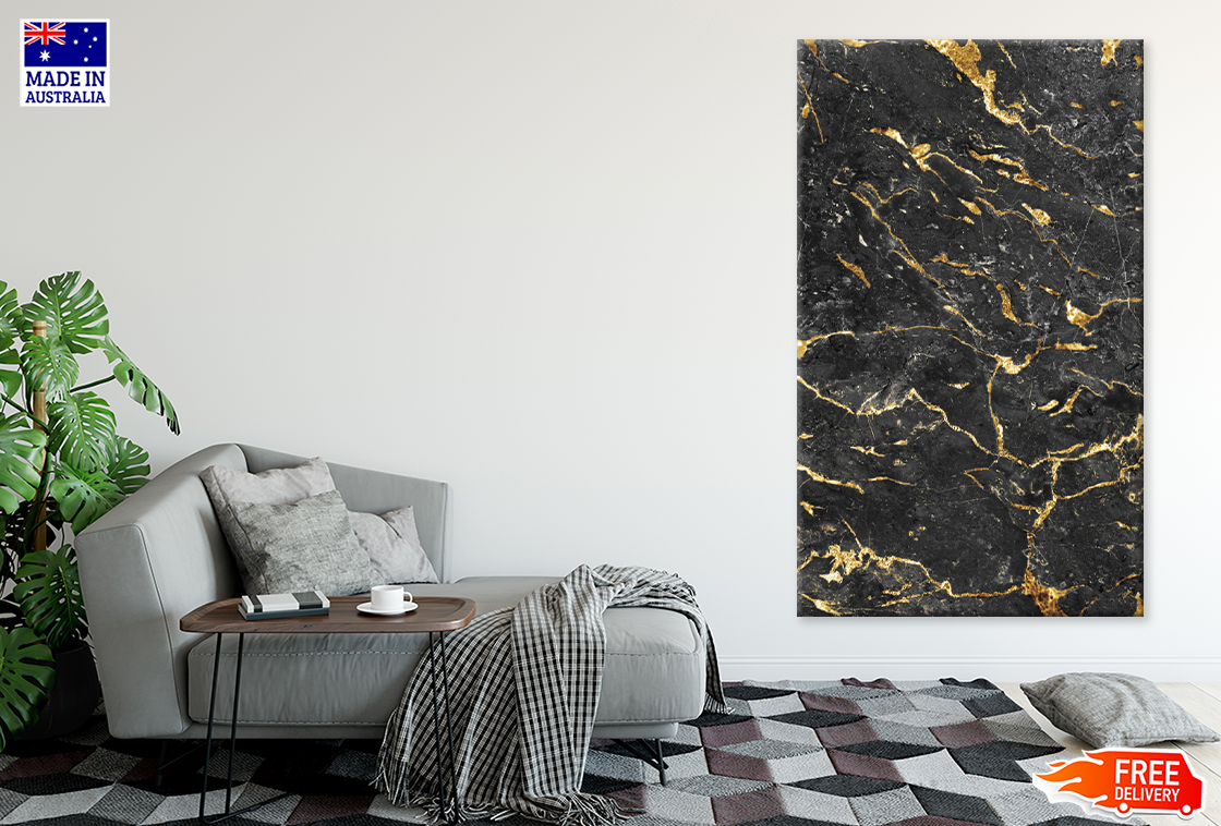 Gold & Black Abstract Design Print 100% Australian Made