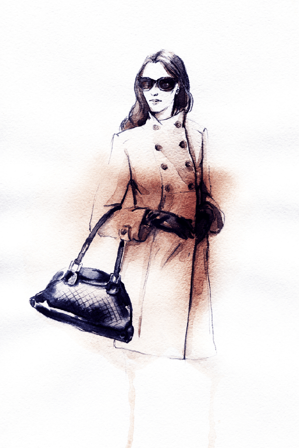 Fashion Women in Coats Painted Illustration Print 100% Australian Made