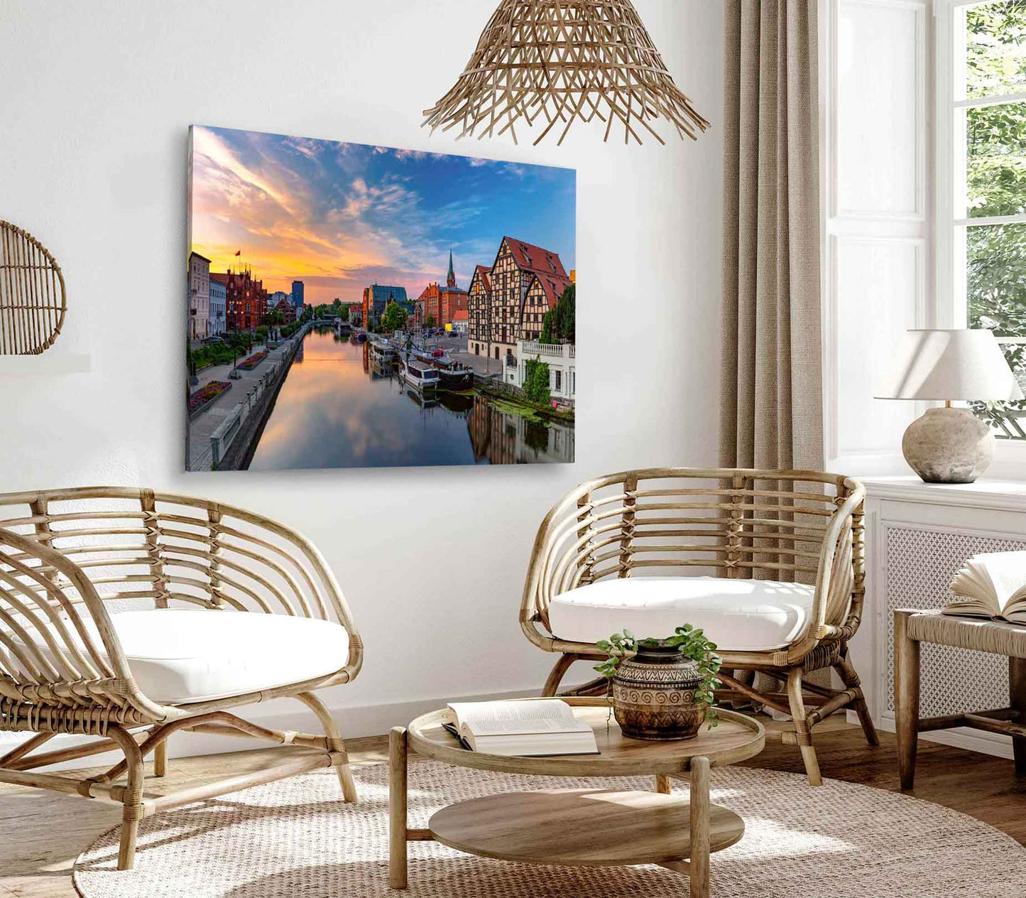 Bella Home Praiano's Church & Plaza With Sunset Print Canvas Ready to hang