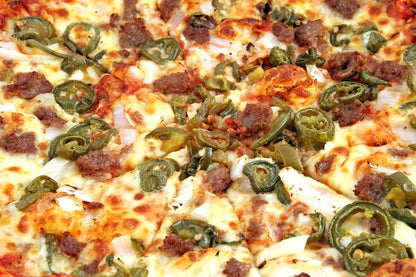 Jalapeno and Beef Pizza Closeup Photograph Print 100% Australian Made