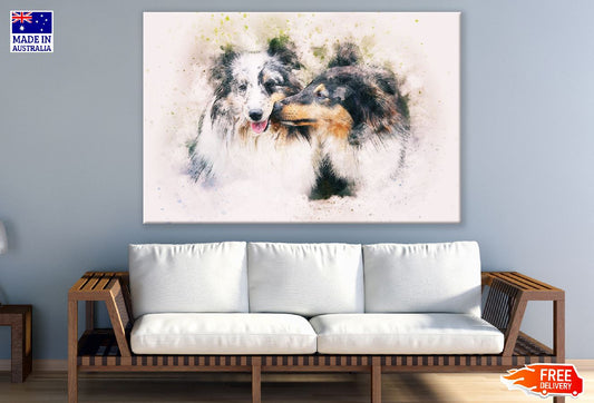 Dogs Closeup Abstract Design Print 100% Australian Made