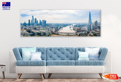 Panoramic Canvas London City Sky View Photograph High Quality 100% Australian Made Wall Canvas Print Ready to Hang