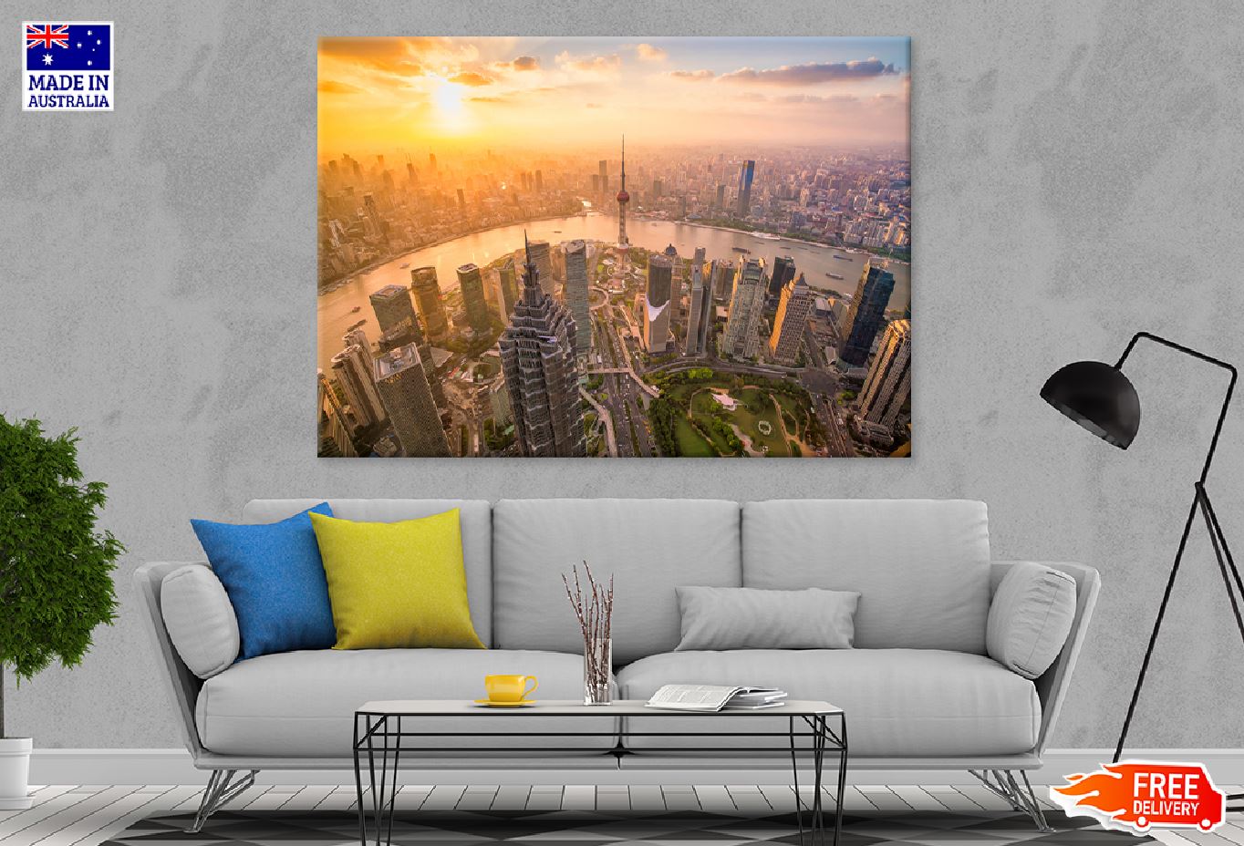 Downtown Shanghai Skyline View Photograph Print 100% Australian Made