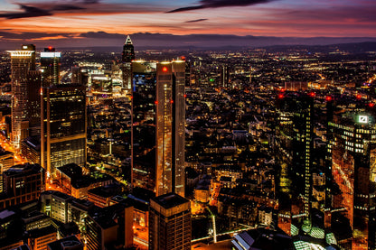 High Skyscrapers City Night View Photograph Print 100% Australian Made