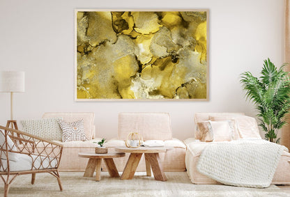 Yellow Gold Alcohol Ink Abstract Design Home Decor Premium Quality Poster Print Choose Your Sizes