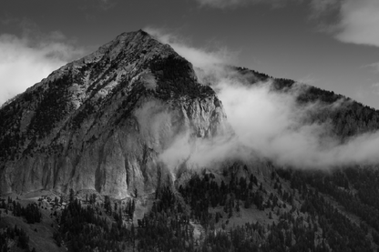 Rock Mountain Aerial View B&W Photograph Print 100% Australian Made