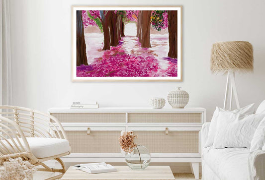 Blossom Trees Pathway Painting Home Decor Premium Quality Poster Print Choose Your Sizes