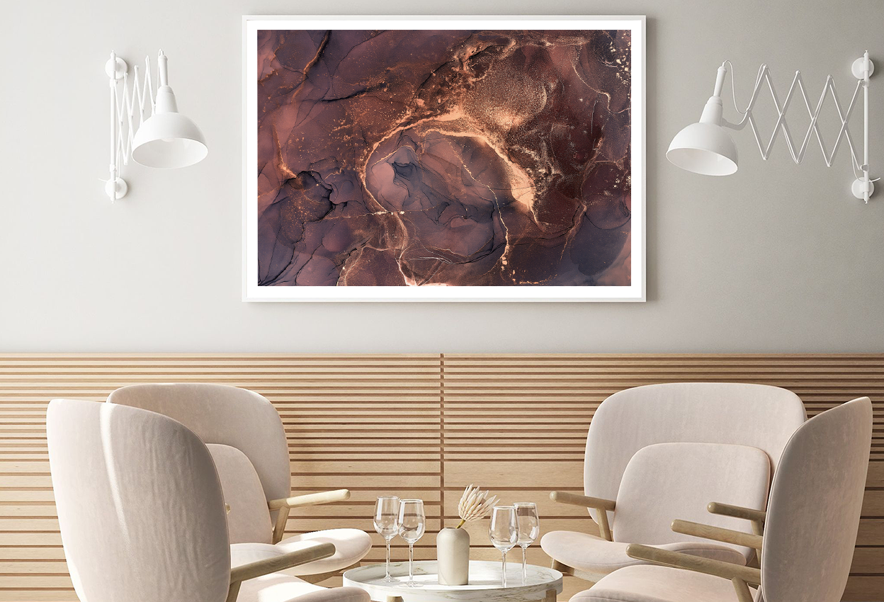 Pink Red & Gold Abstract Design Home Decor Premium Quality Poster Print Choose Your Sizes