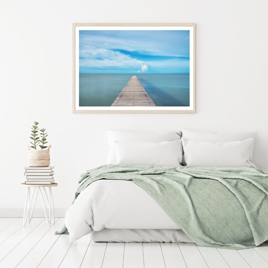 Wooden Pier Over Sea Photograph Home Decor Premium Quality Poster Print Choose Your Sizes