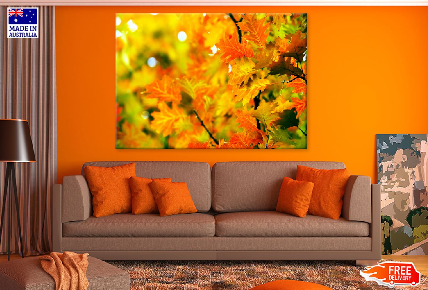 Orange Yellow Autumn Leaves View Photograph Print 100% Australian Made