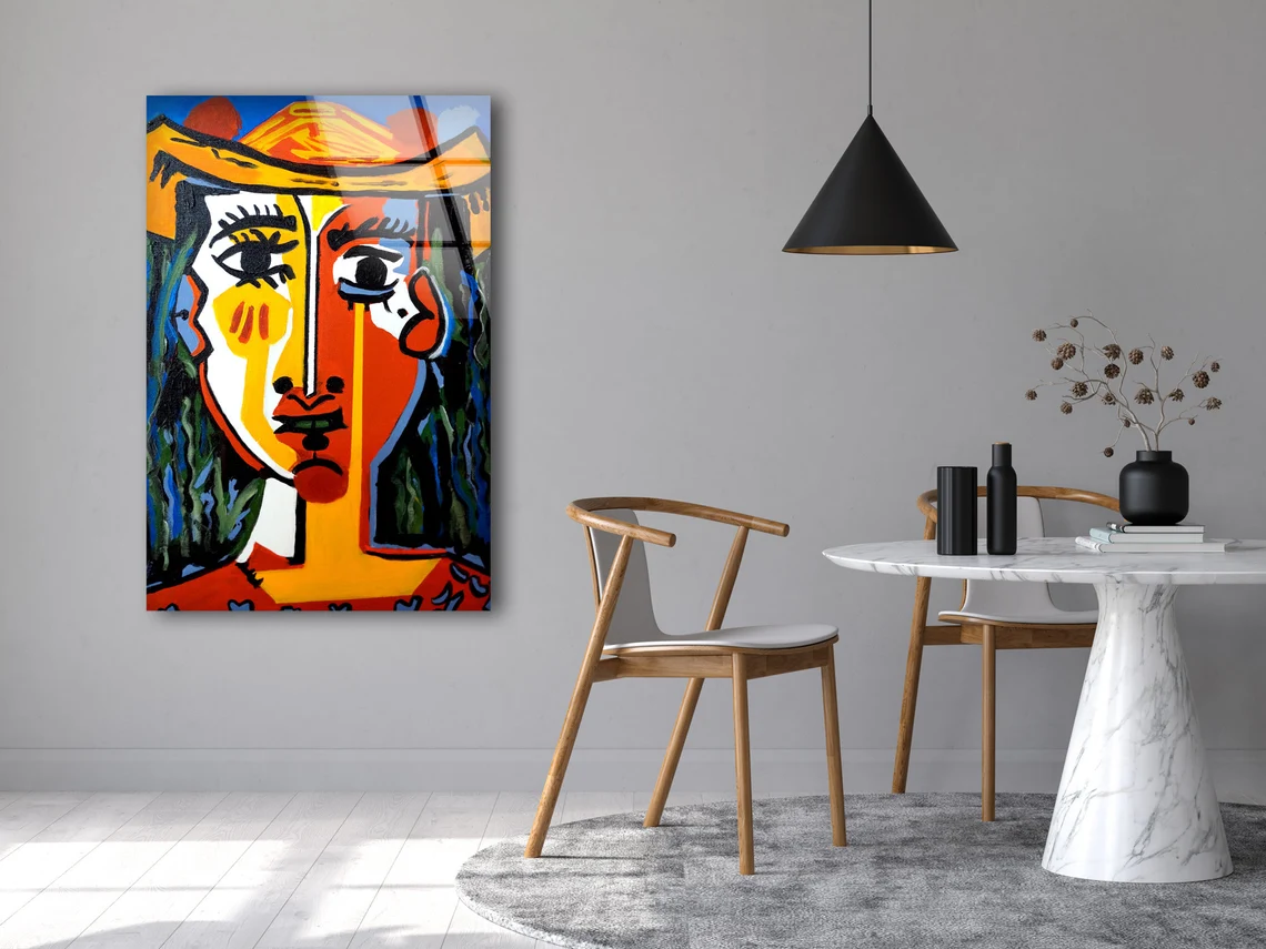 Colorful Face Abstract Shapes Design Acrylic Glass Print Tempered Glass Wall Art 100% Made in Australia Ready to Hang