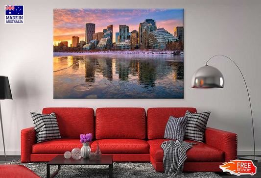 London City Building Sunset View Photograph Print 100% Australian Made