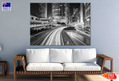 Hong Kong City Road B&W View Photograph Print 100% Australian Made