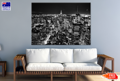 City Skyline at Night in New York USA Photograph Print 100% Australian Made