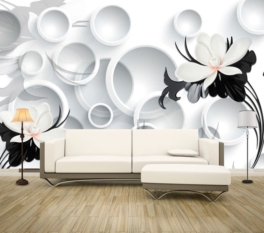 Wallpaper Murals Peel and Stick Removable Abstract & Floral Design High Quality