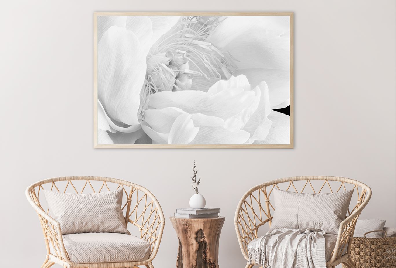 Peony Blossom Flower B&W Macro Photograph Home Decor Premium Quality Poster Print Choose Your Sizes