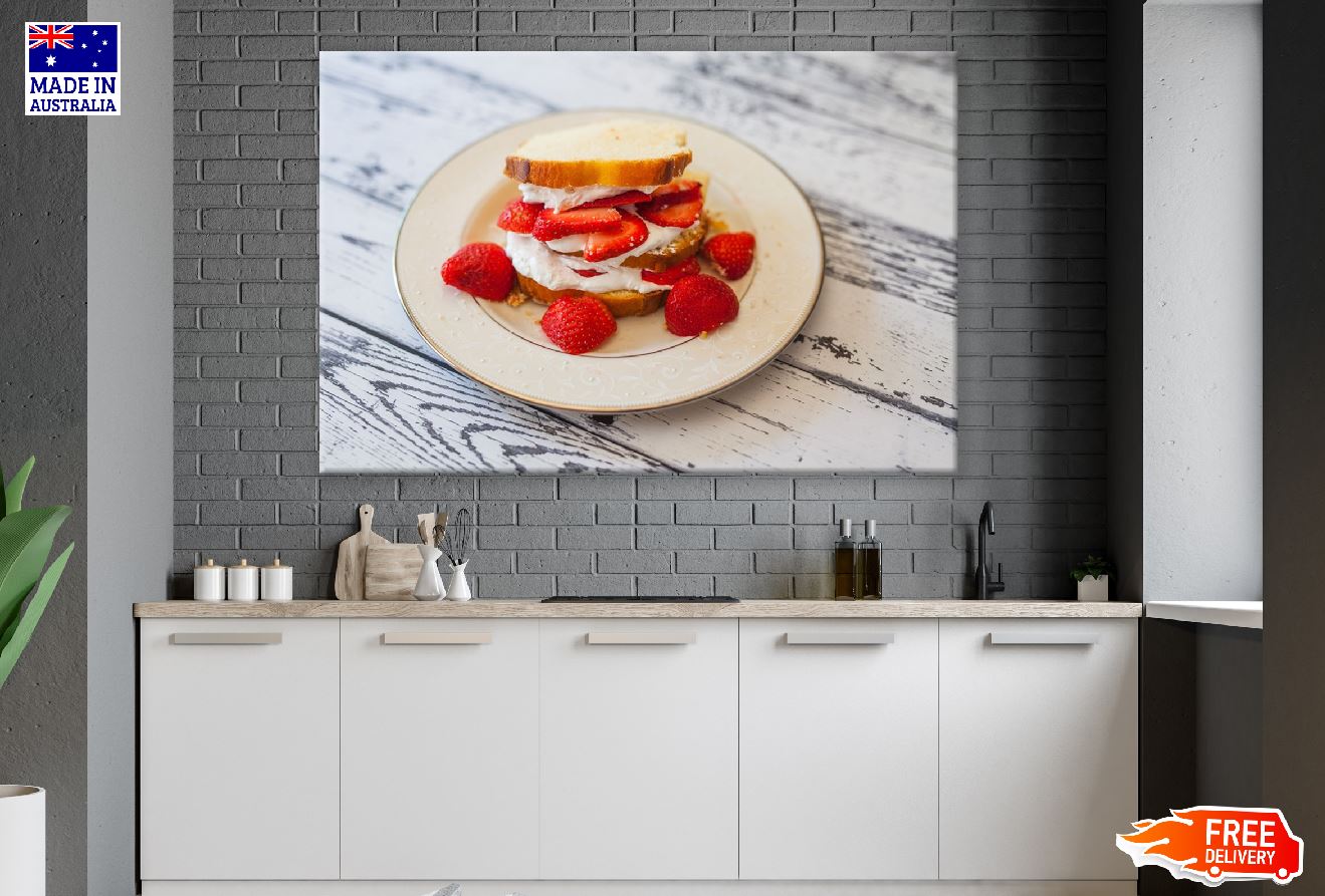 Strawberry Shortcake Closeup Photograph Print 100% Australian Made