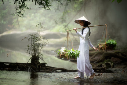 Girl Carrying Vegetables Vietnam Home Decor Premium Quality Poster Print Choose Your Sizes