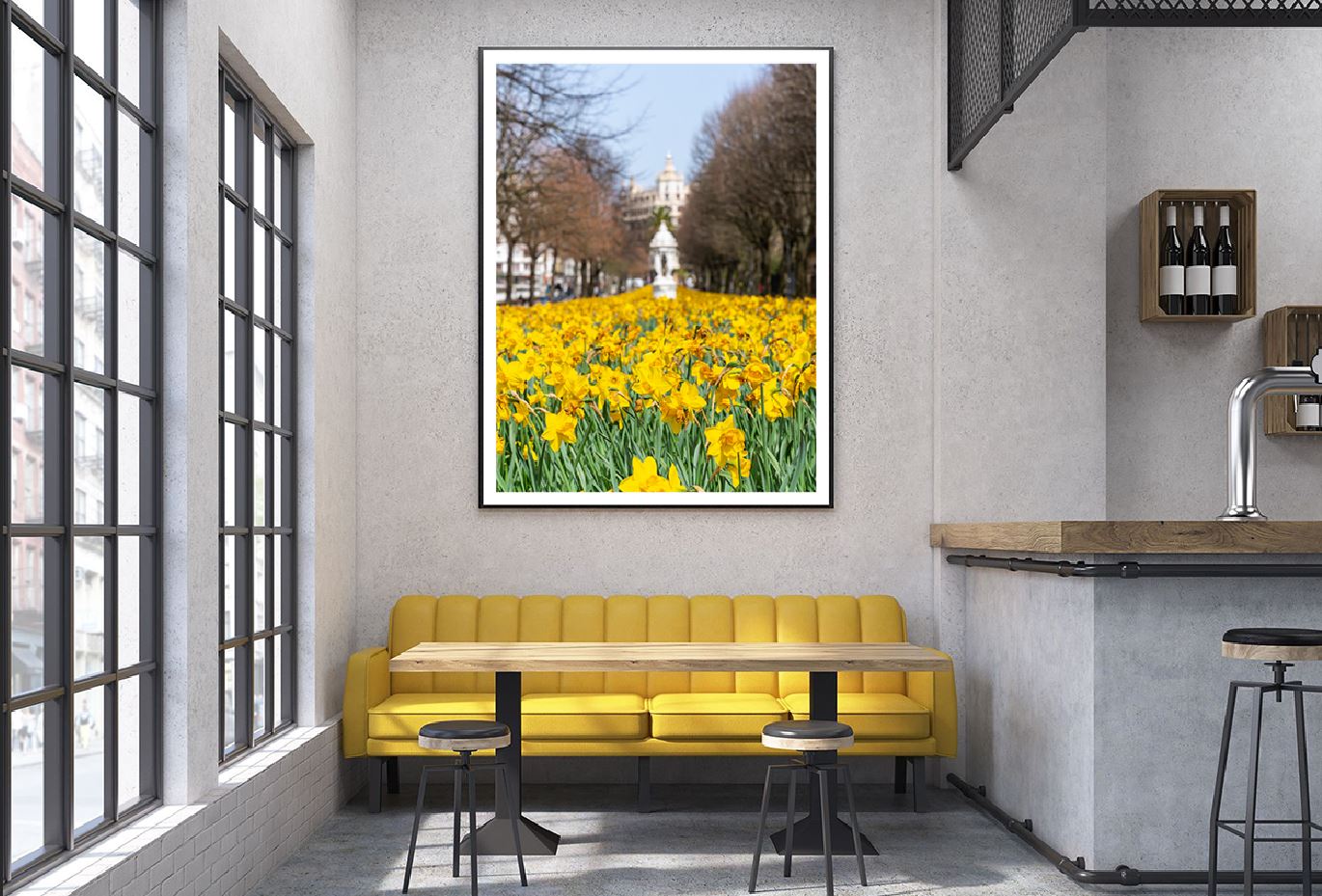 Yellow Flower Field View Photograph Basque Home Decor Premium Quality Poster Print Choose Your Sizes