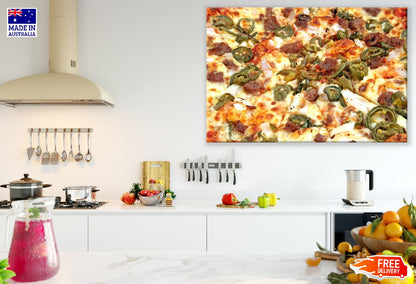 Jalapeno and Beef Pizza Closeup Photograph Print 100% Australian Made