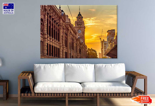 Clock Tower of Flinders Street Sunset Photograph Print 100% Australian Made