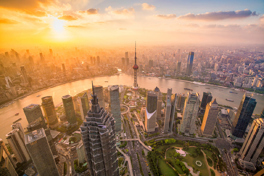 Downtown Shanghai Skyline View Photograph Print 100% Australian Made