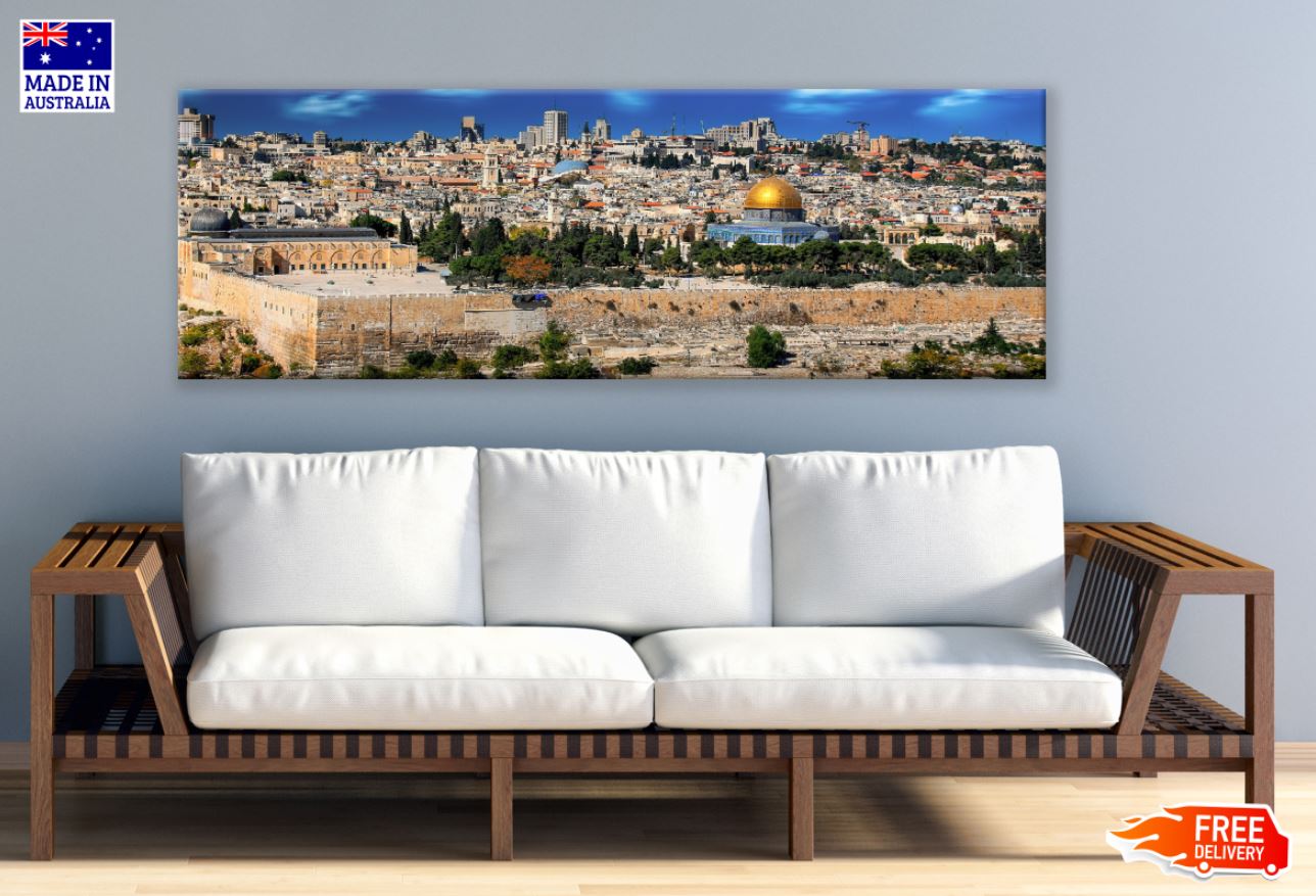 Panoramic Canvas Building Scenery High Quality 100% Australian Made Wall Canvas Print Ready to Hang