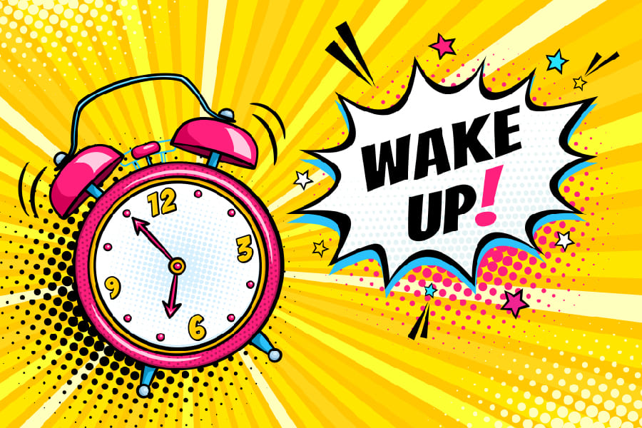 Alarm Clock Wake Up Print 100% Australian Made