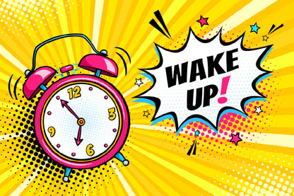 Alarm Clock Wake Up Print 100% Australian Made