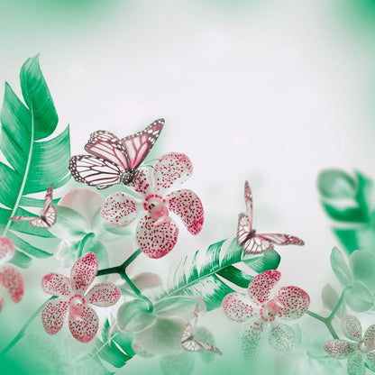 Square Canvas Flowers & Butterflies Photograph High Quality Print 100% Australian Made