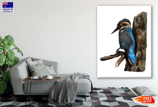 Kingfisher Bird Watercolor Painting Print 100% Australian Made