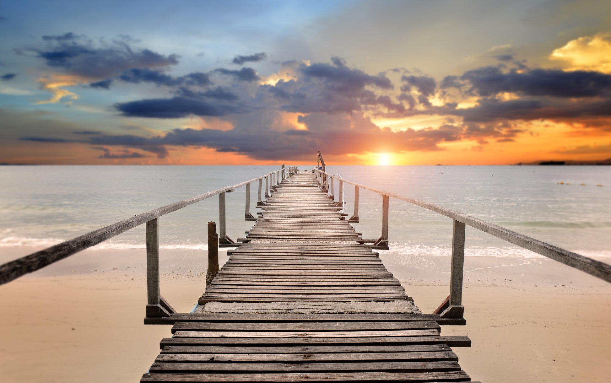 Wooden Pier Over Sea Photograph Home Decor Premium Quality Poster Print Choose Your Sizes