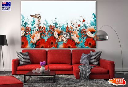 Colorful Floral & Butterflies Photograph Print 100% Australian Made