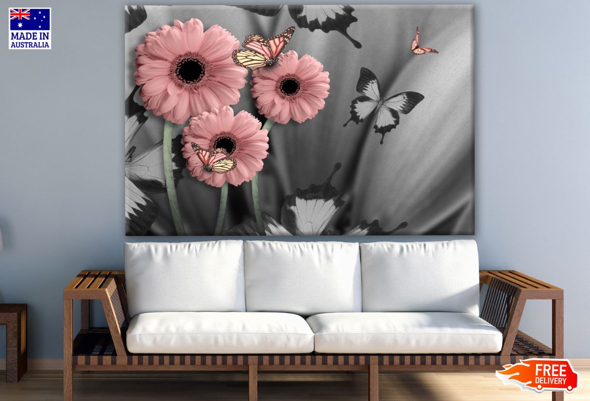 Flowers & Butterflies 3D Design Print 100% Australian Made