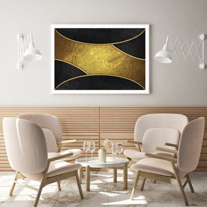 Gold & Black Abstract Design Home Decor Premium Quality Poster Print Choose Your Sizes