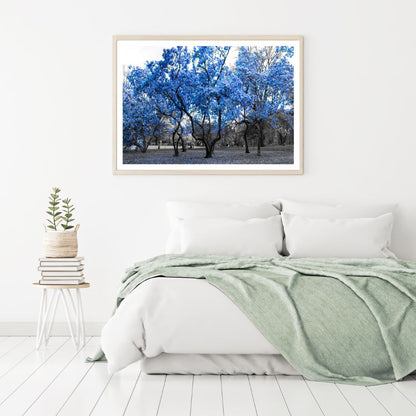 Blue Flower Trees Park Photograph Home Decor Premium Quality Poster Print Choose Your Sizes