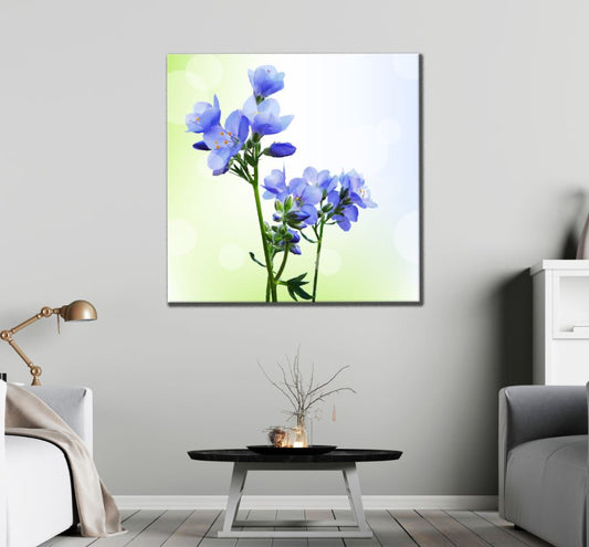 Square Canvas Blue Floral Watercolor Painting High Quality Print 100% Australian Made