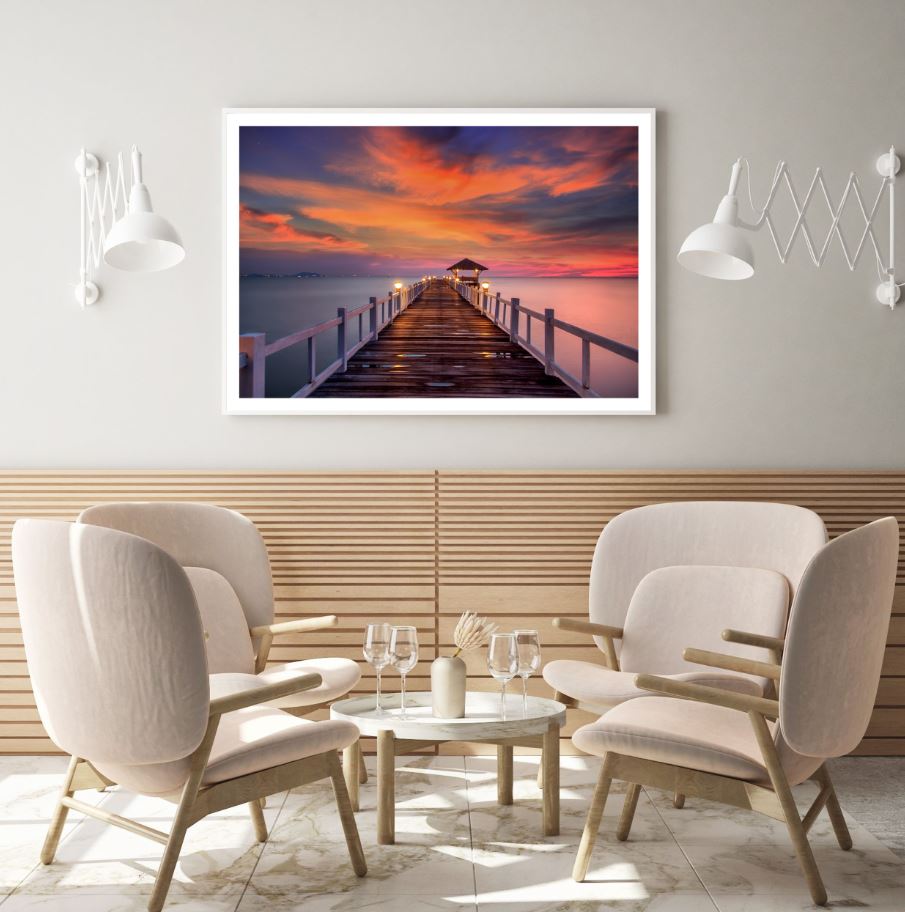 Wooden Pier Over Sea Photograph Home Decor Premium Quality Poster Print Choose Your Sizes