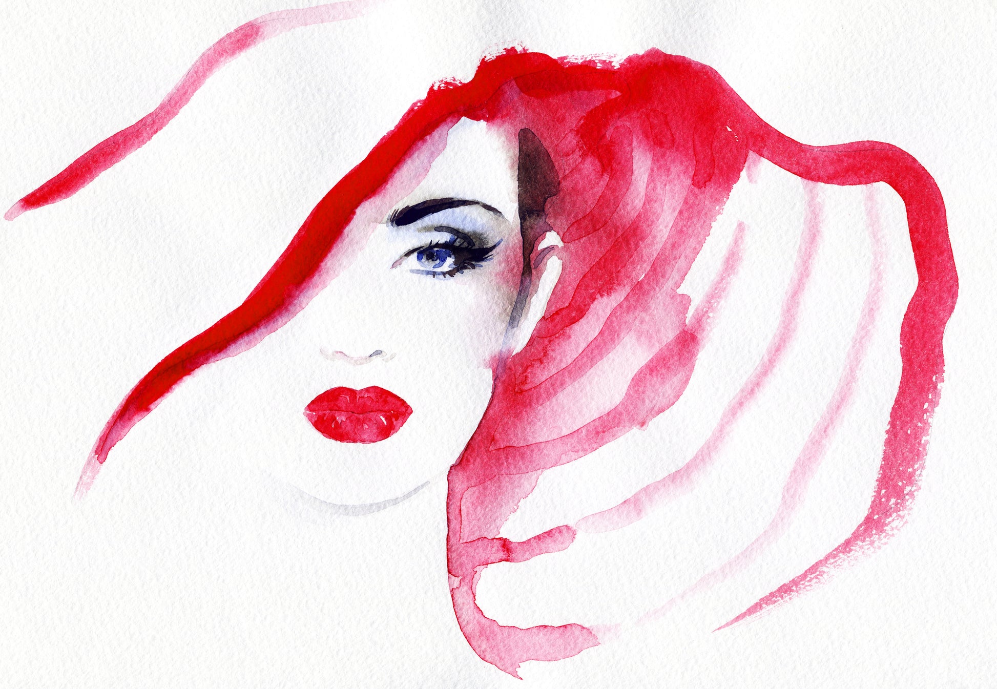 Girl Face Abstract Watercolor Painting Print 100% Australian Made