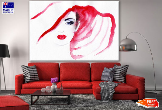 Girl Face Abstract Watercolor Painting Print 100% Australian Made