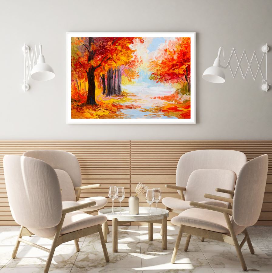 Autumn Forest Watercolor Painting Home Decor Premium Quality ...