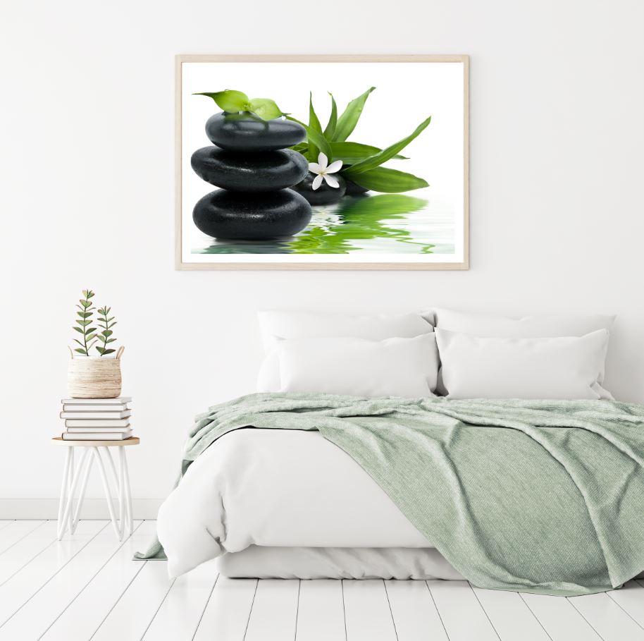 Zen Stones & Flower on Water Home Decor Premium Quality Poster Print Choose Your Sizes