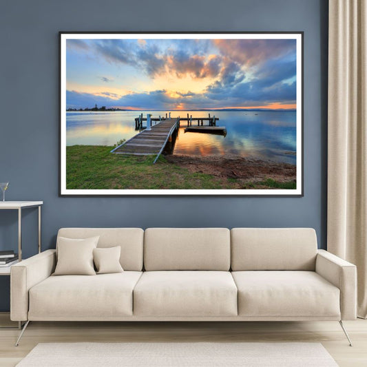 Wooden Pier Over Lake Photograph Home Decor Premium Quality Poster Print Choose Your Sizes