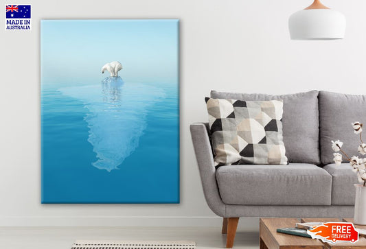 Polar Bear on a Ice Berg Print 100% Australian Made